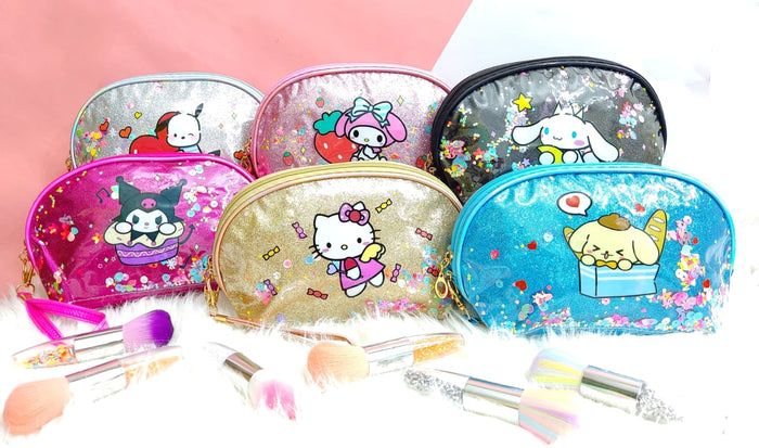 Cosmetiquera ovalada glitter sanrio